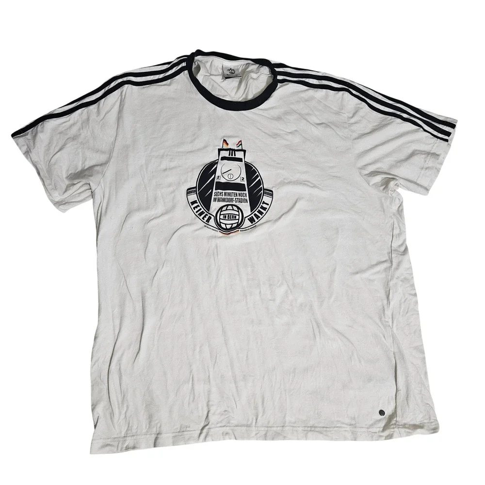 Adidas UEFA Euro 2008 Wankdorf-Stadion Bern Ringer T-Shirt White Mens 2XL